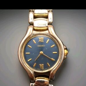 Seiko Two-Tone Blue Dial Watch